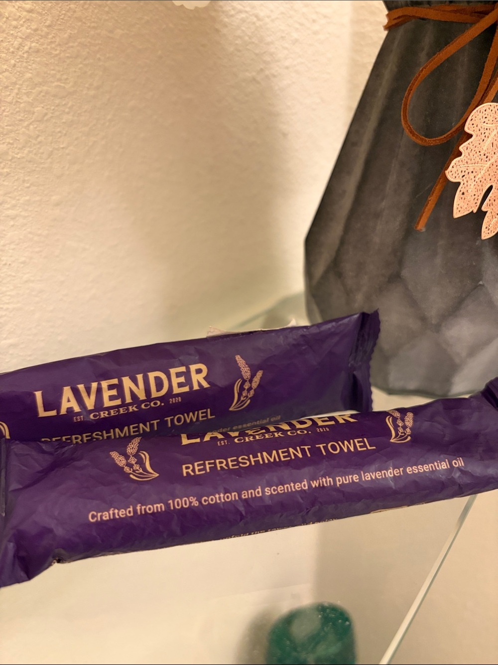 Lavender Refreshment Towels - Scented Single-Use Towels (2) - Picture 4 of 5